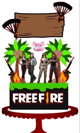 Arquivo de corte Topo de Bolo Free Fire
