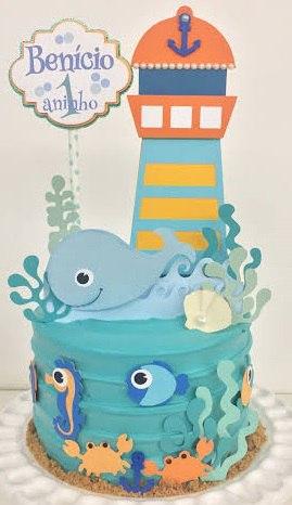 Arquivo de corte topo de bolo Fundo do Mar