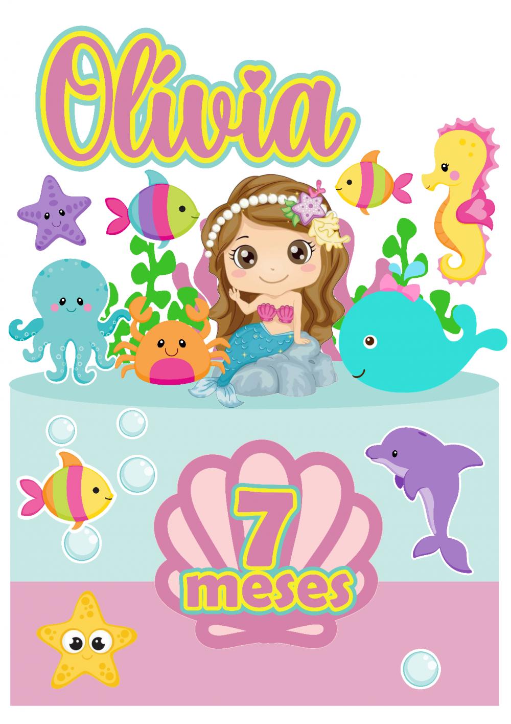 Arquivo de corte topo de bolo Fundo do Mar