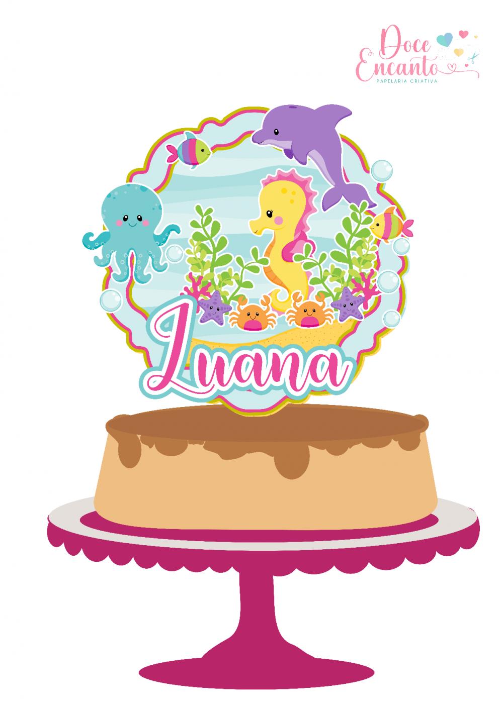 Arquivo de corte topo de bolo Fundo do Mar