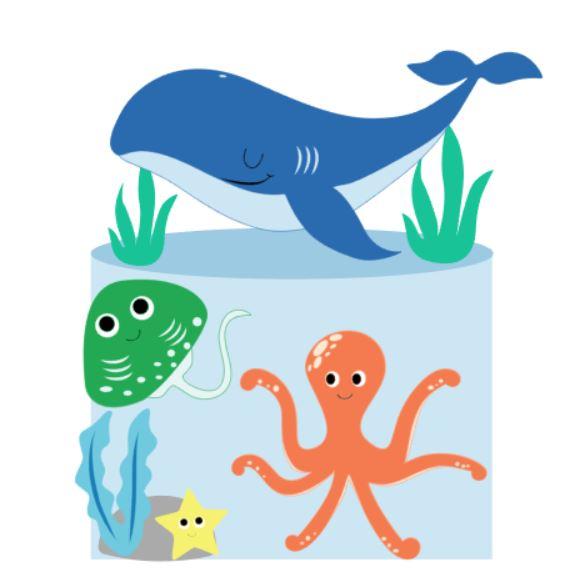 Arquivo de corte topo de bolo Fundo do Mar