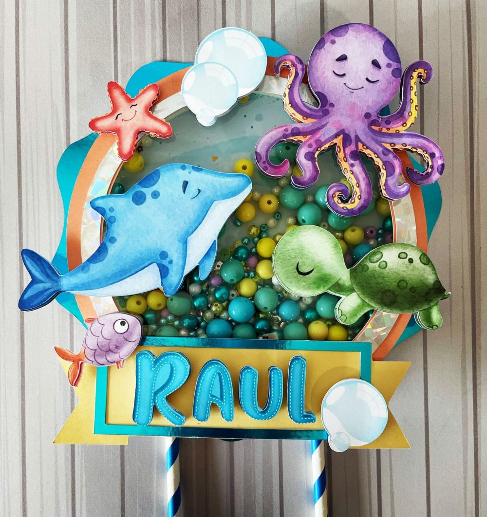 Arquivo de corte topo de bolo Fundo do Mar