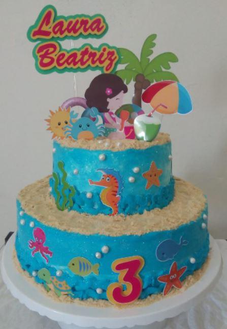 Arquivo de corte topo de bolo Fundo do Mar