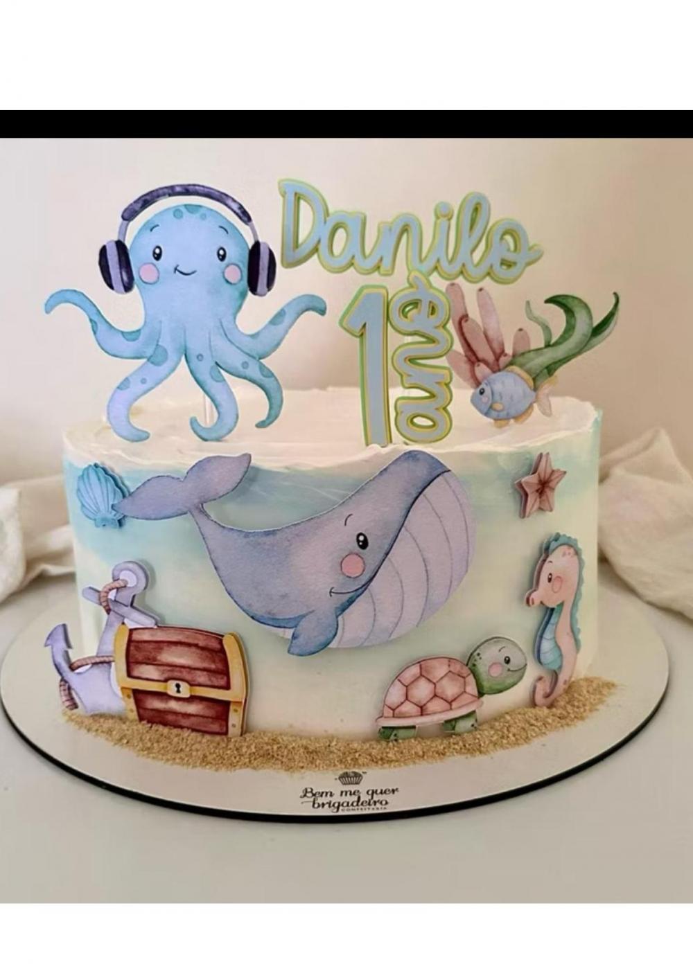 Arquivo de corte topo de bolo Fundo do Mar