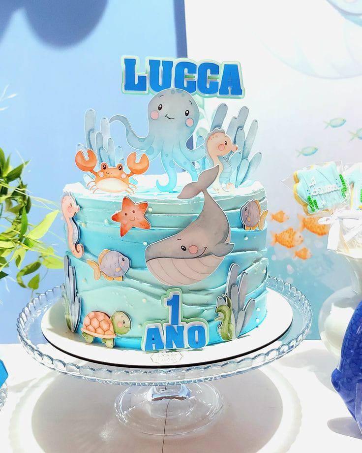 Arquivo de corte topo de bolo Fundo do Mar