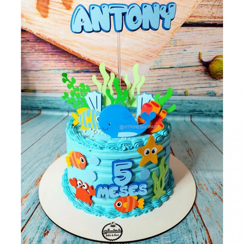 Arquivo de corte topo de bolo Fundo do Mar