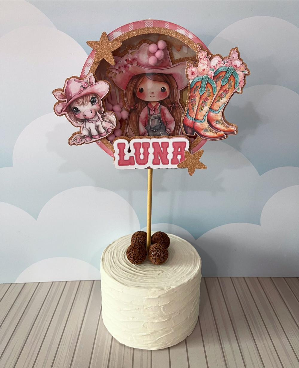 Arquivo de corte  Topo de Bolo Cowboy