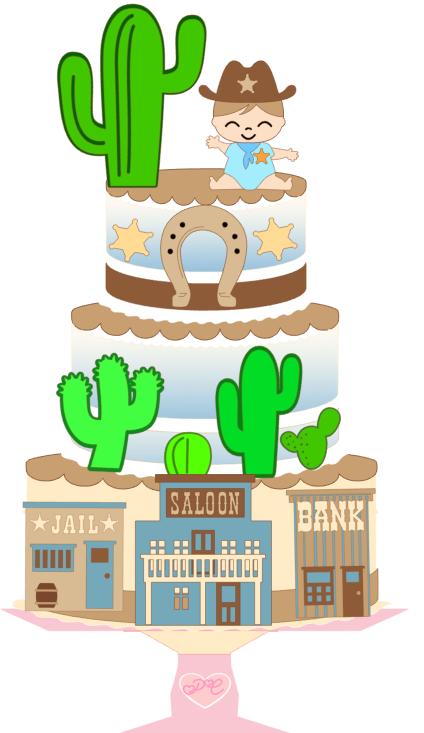 Arquivo de corte  Topo de Bolo Cowboy