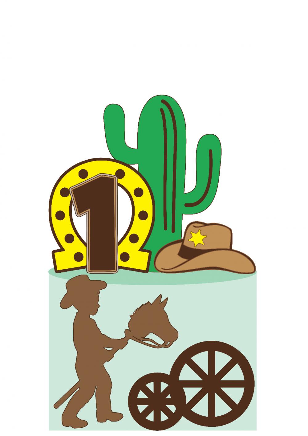 Arquivo de corte  Topo de Bolo Cowboy