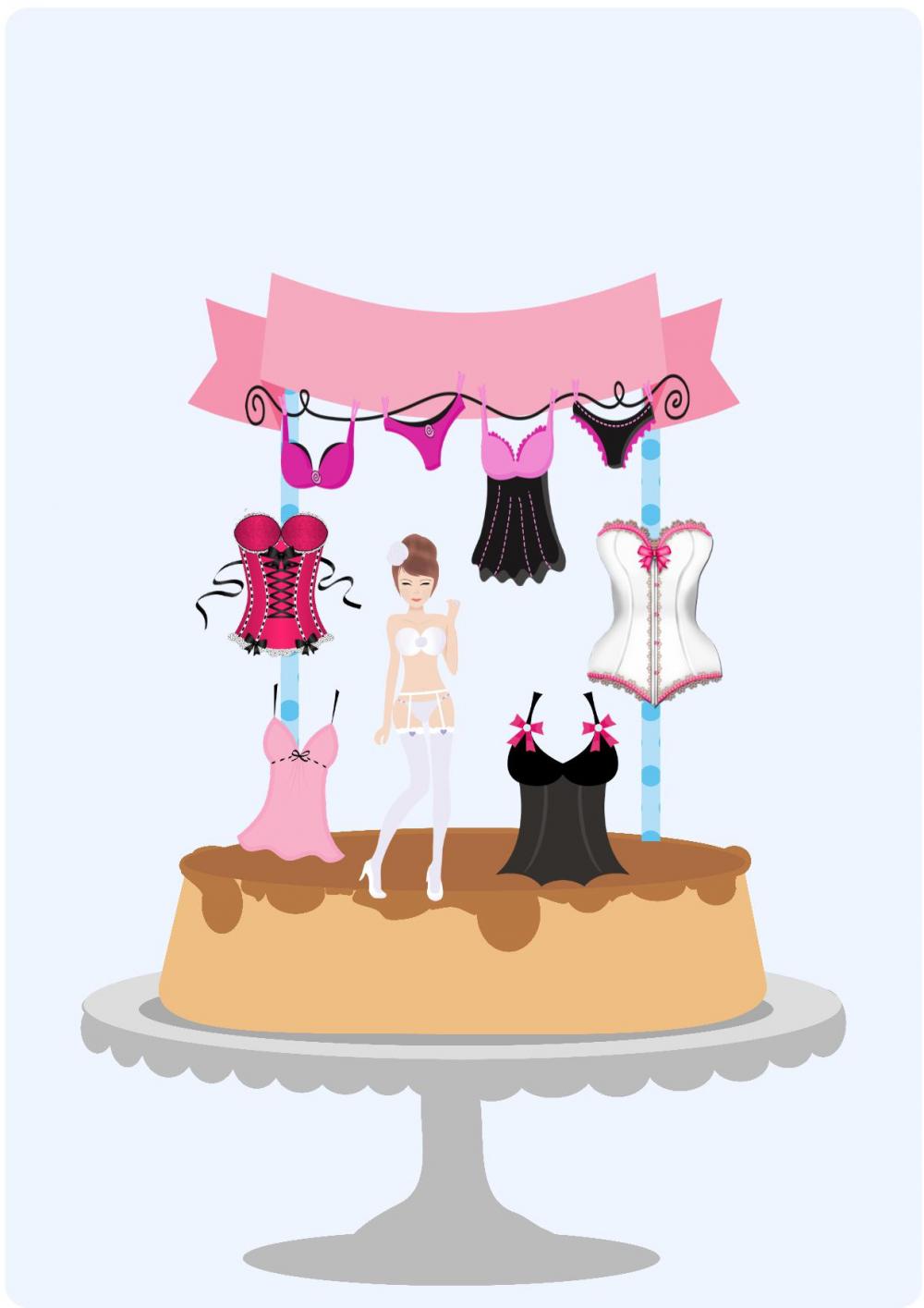 Arquivo de corte topo de bolo Chá de Lingerie