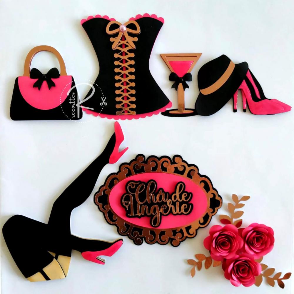 Arquivo de corte topo de bolo Chá de Lingerie