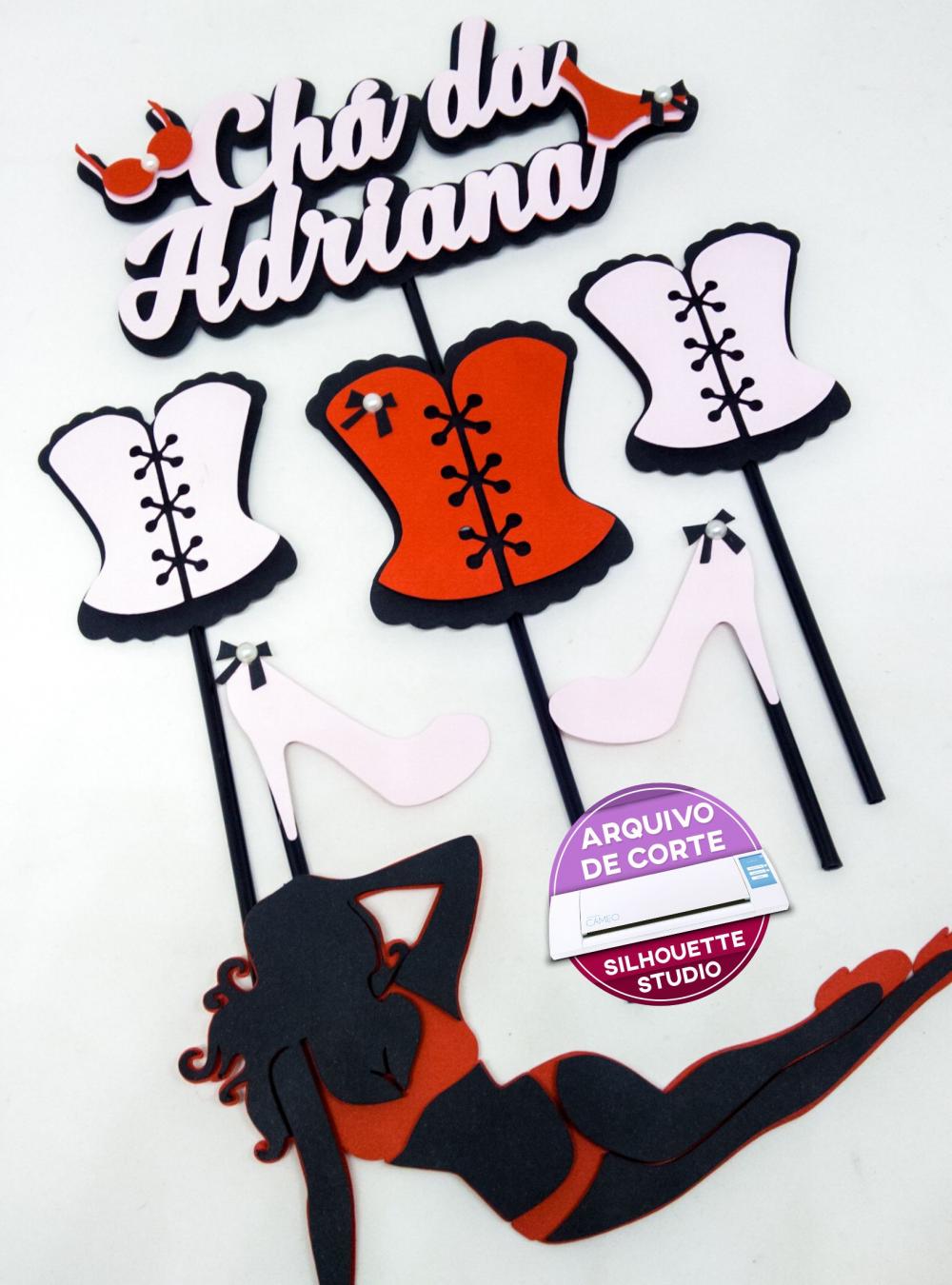 Arquivo de corte topo de bolo Chá de Lingerie