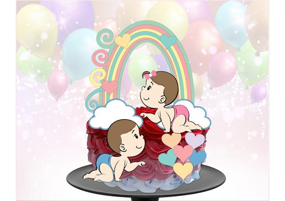 Arquivo de corte topo de bolo Chá Revelação