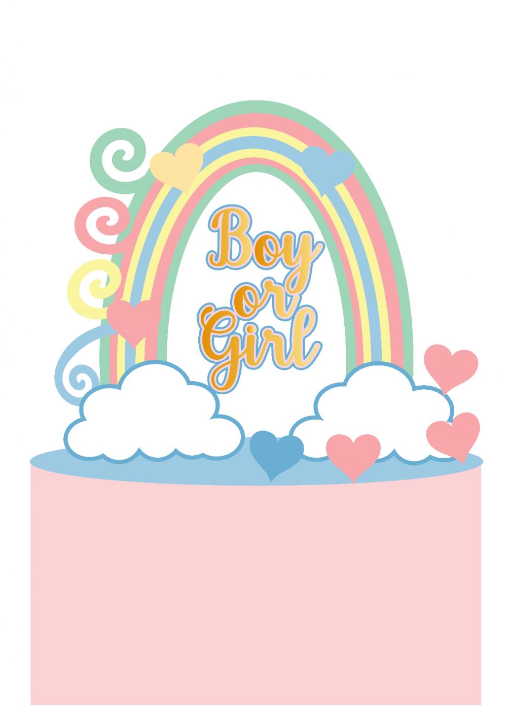 Arquivo de corte topo de bolo Chá Revelação