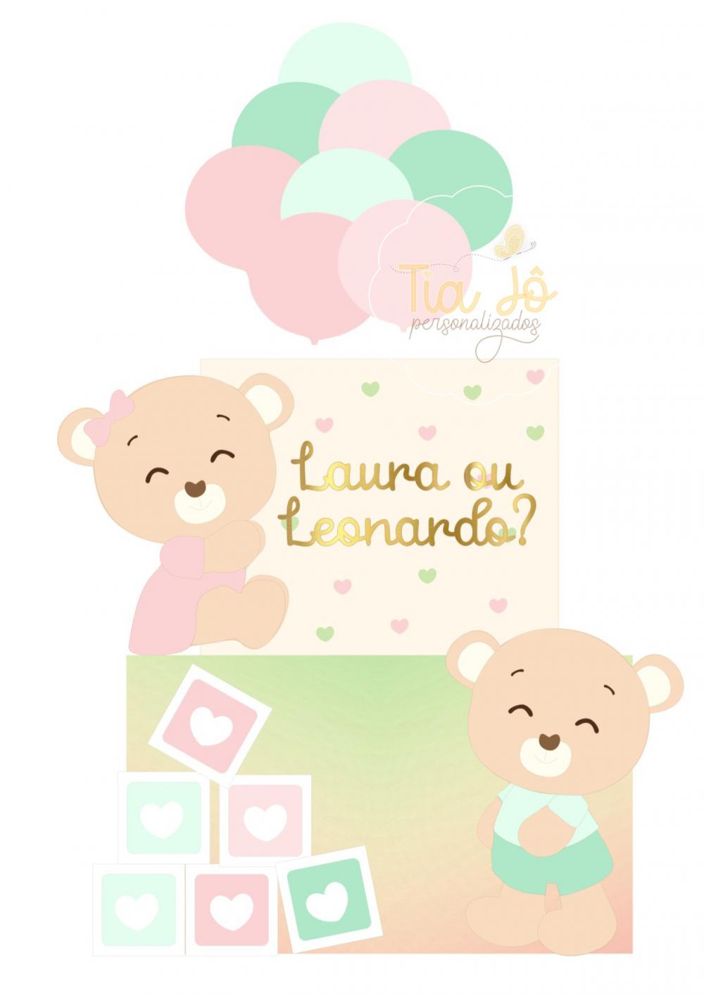 Arquivo de corte topo de bolo Chá Revelação