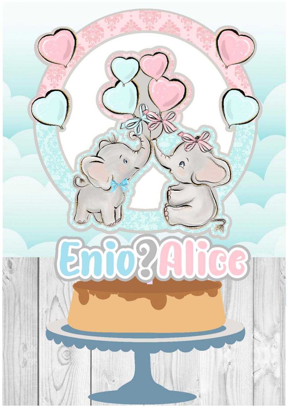 Arquivo de corte topo de bolo Chá Revelação