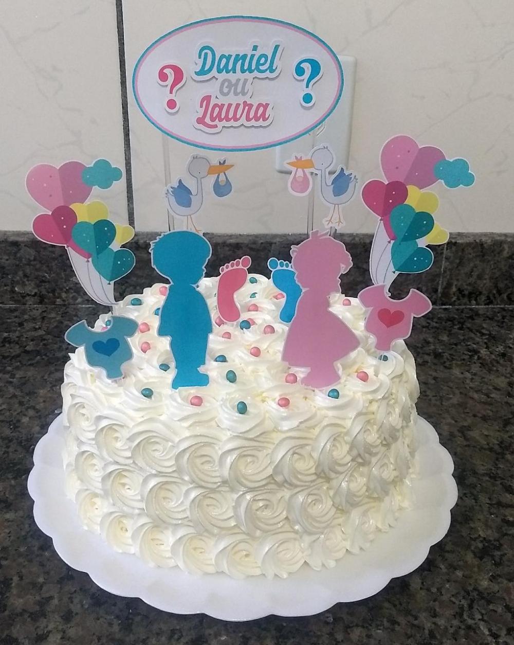 Arquivo de corte topo de bolo Chá Revelação