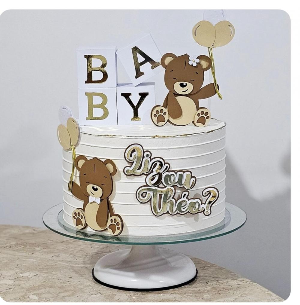 Arquivo de corte topo de bolo Chá Revelação