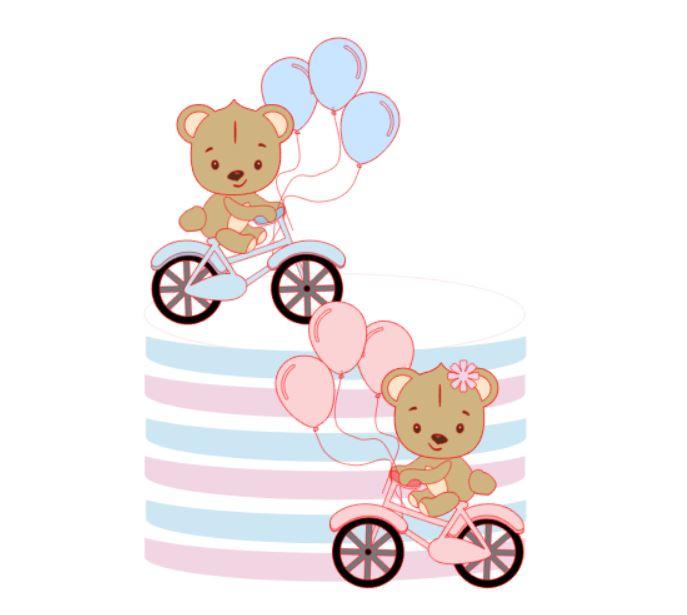 Arquivo de corte topo de bolo Chá Revelação