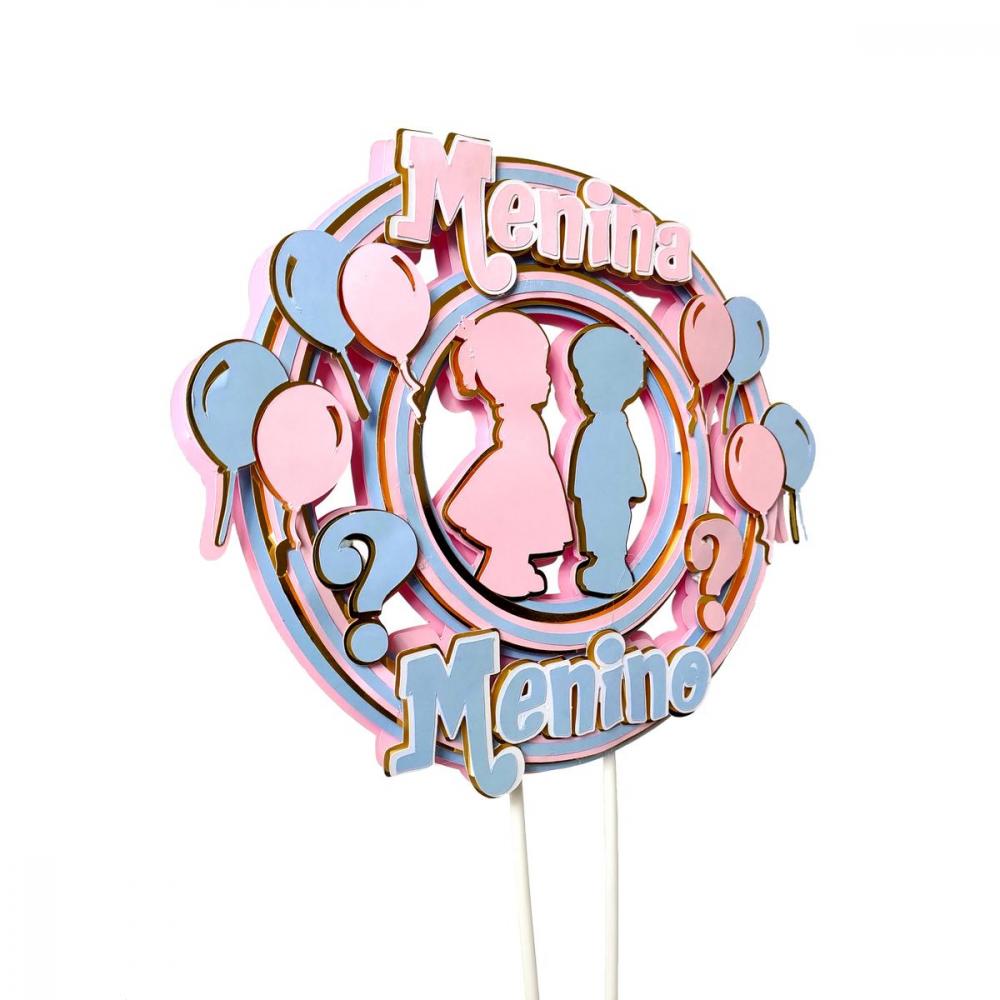 Arquivo de corte topo de bolo Chá Revelação