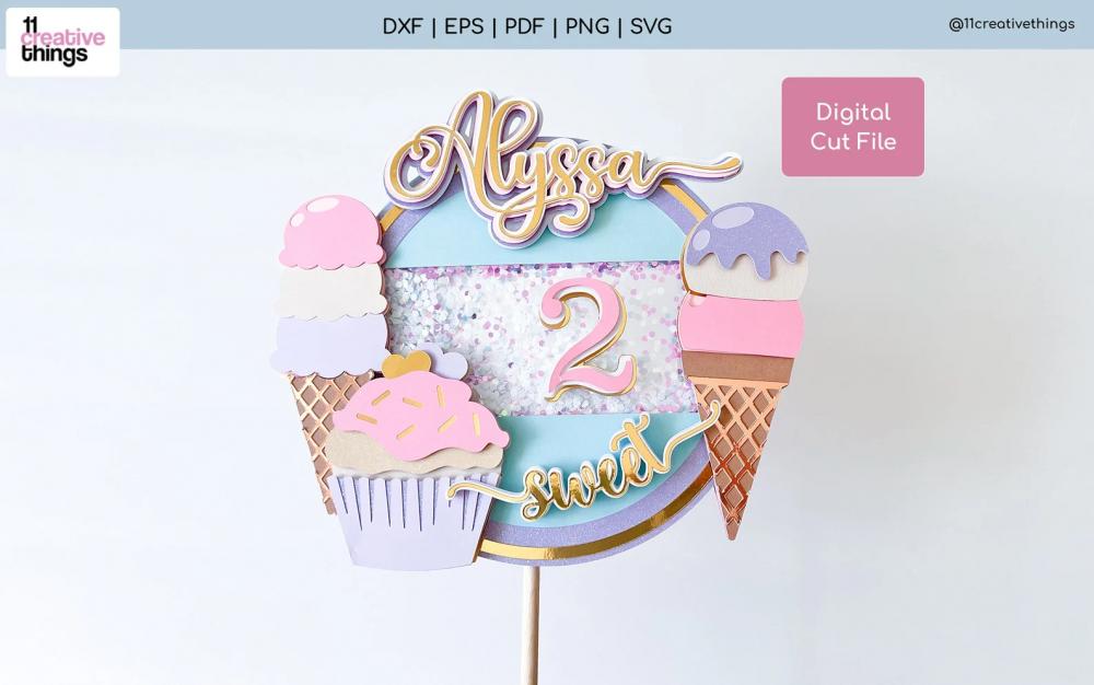 Arquivo de corte topo de bolo Sorvete