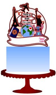 Arquivo de corte Topo de Bolo Viagem