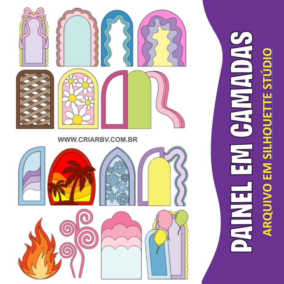 Arquivo de corte topo de bolo Painéis