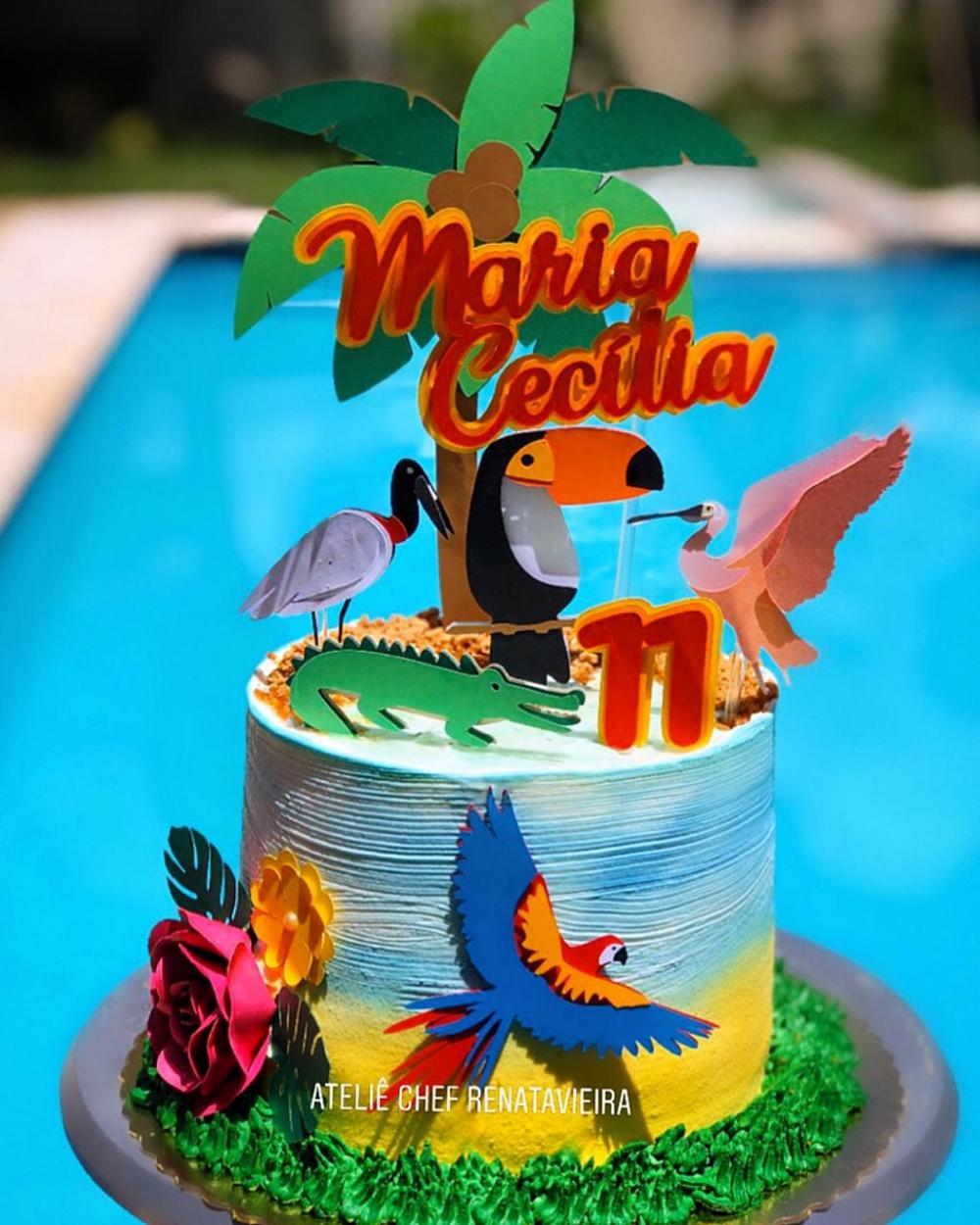 Arquivo de corte topo de bolo Tropical