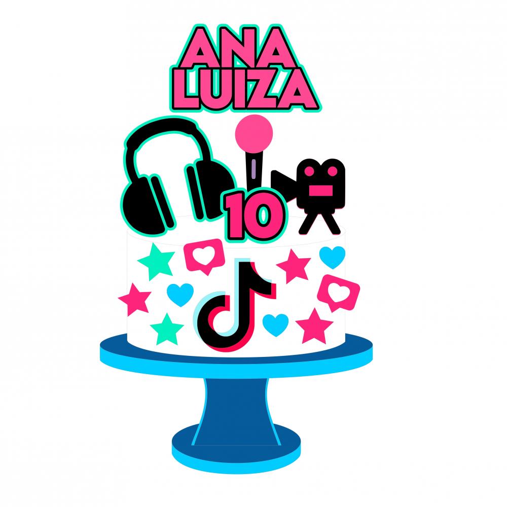 Arquivo de corte topo de bolo Tik ToK