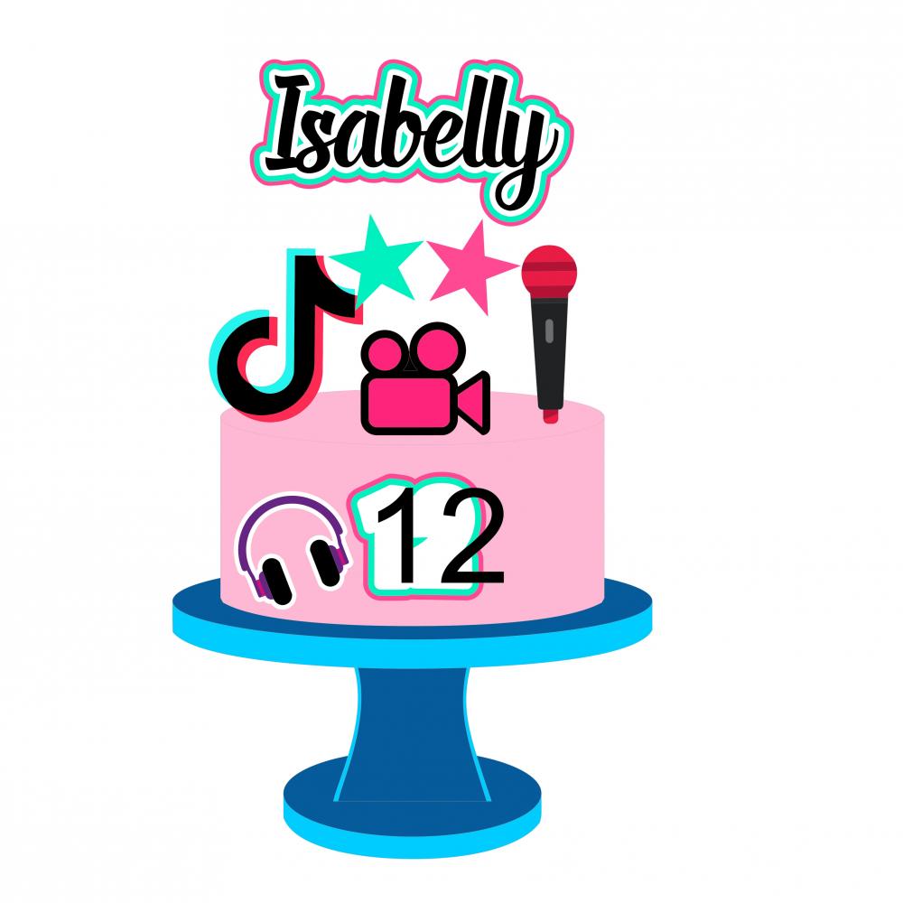 Arquivo de corte topo de bolo Tik ToK