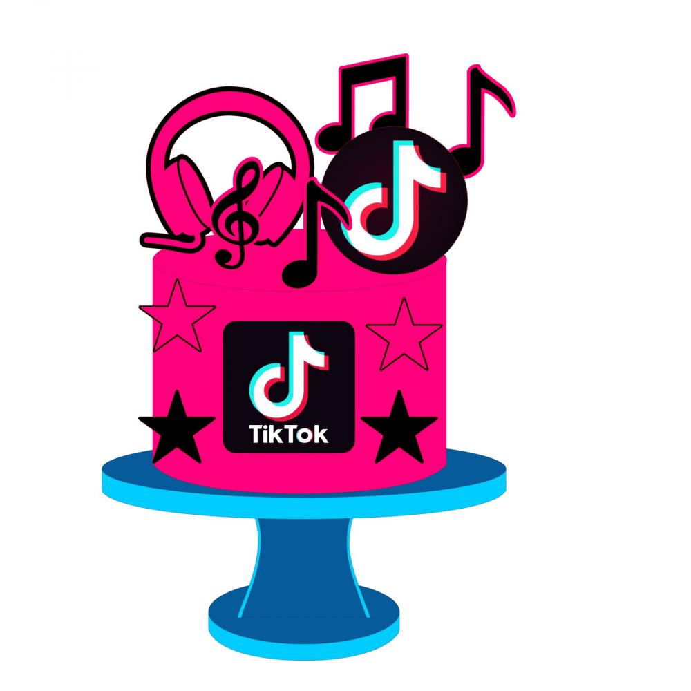 Arquivo de corte topo de bolo Tik ToK