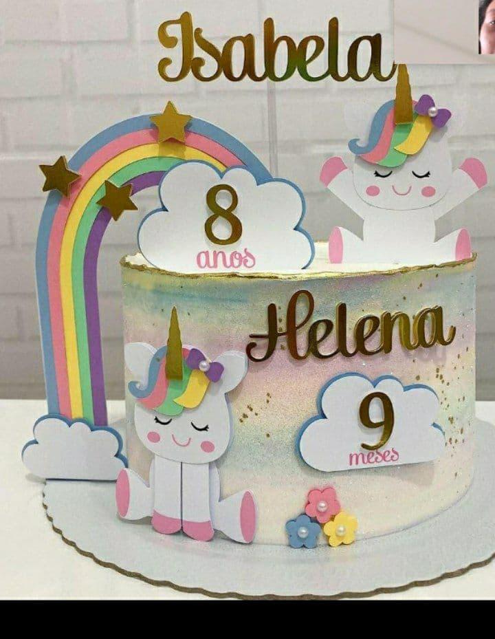 Arquivo de corte topo de bolo Unicórnio