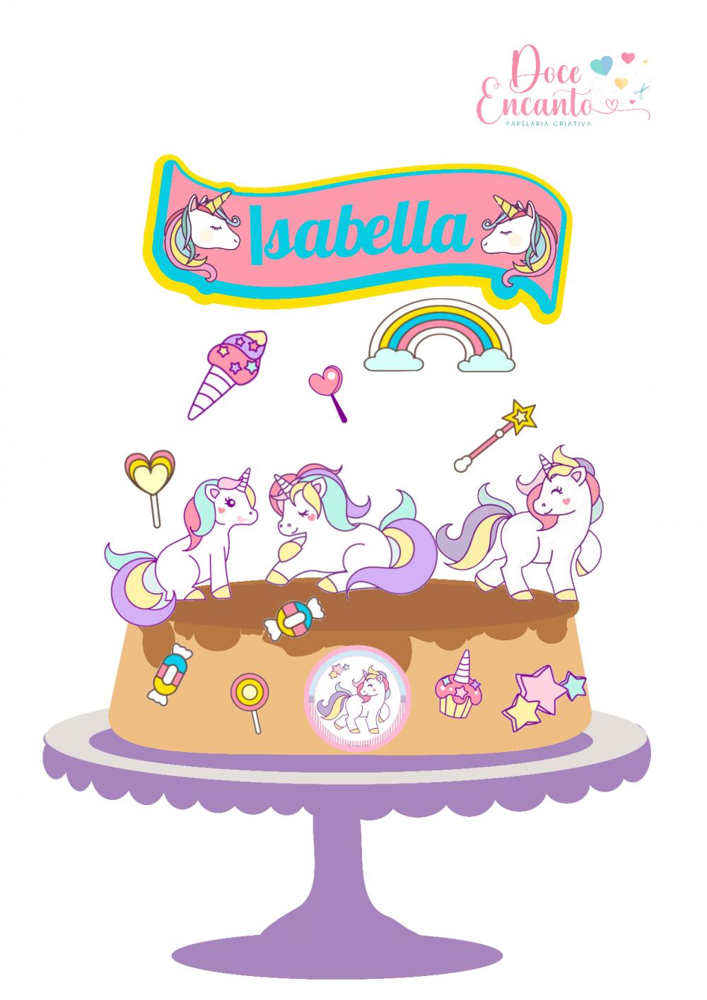 Arquivo de corte topo de bolo Unicórnio