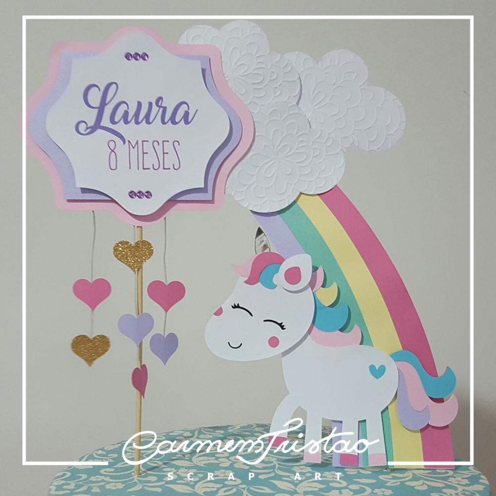 Arquivo de corte topo de bolo Unicórnio