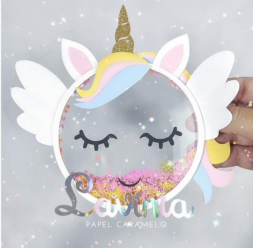 Arquivo de corte topo de bolo Unicórnio