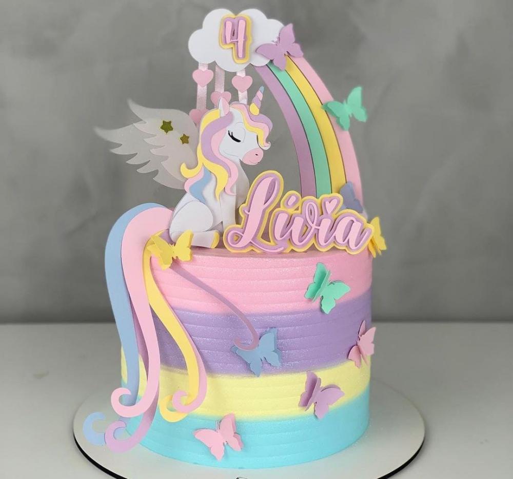 Arquivo de corte topo de bolo Unicórnio