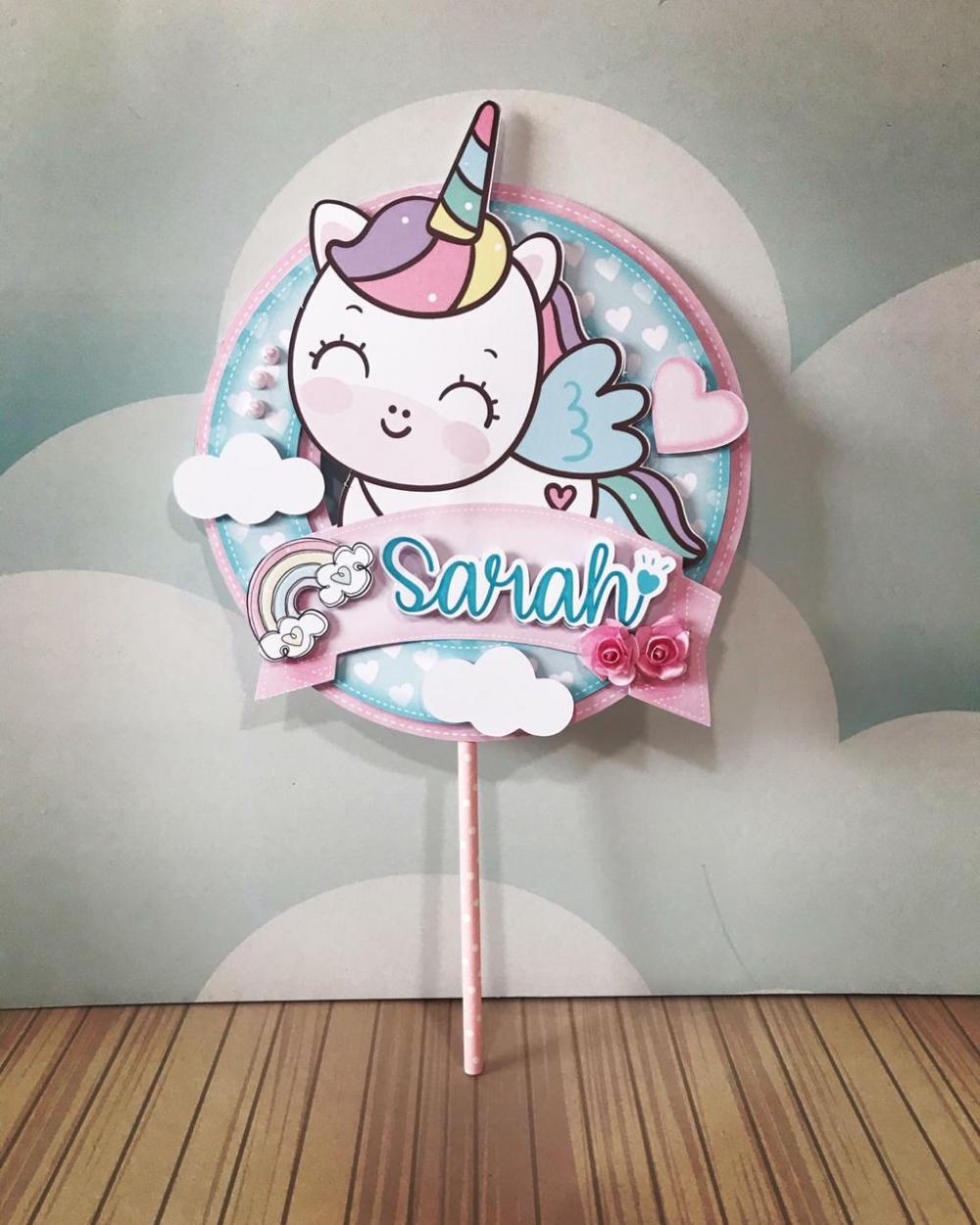 Arquivo de corte topo de bolo Unicórnio