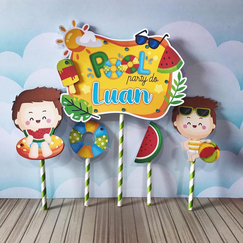 Arquivo de corte topo de bolo pool Party