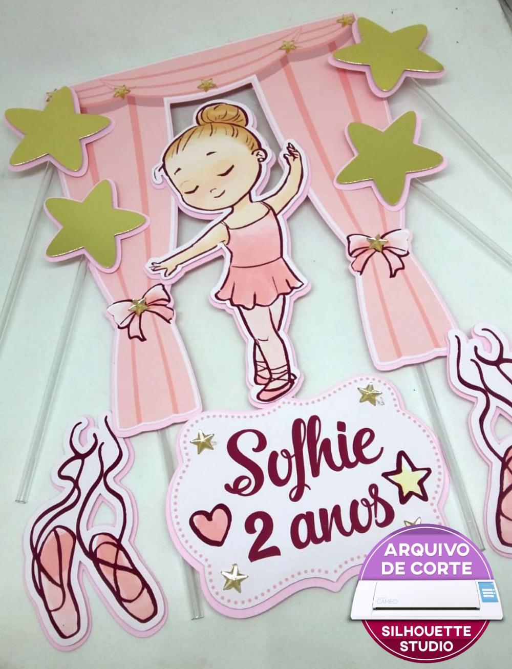 Arquivo de corte topo de bolo bailarina