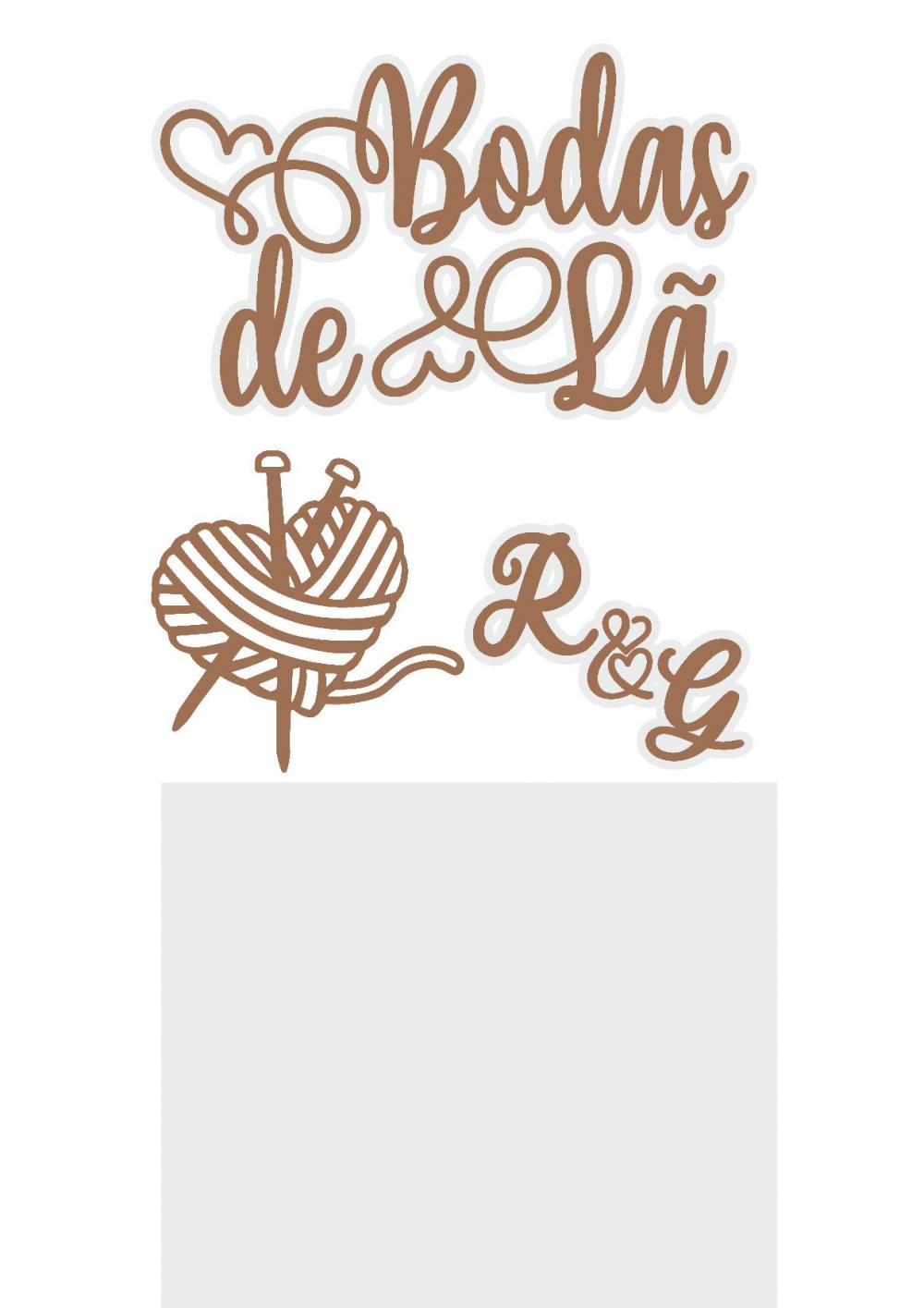 Arquivo de corte topo de bolo Bodas de Lã