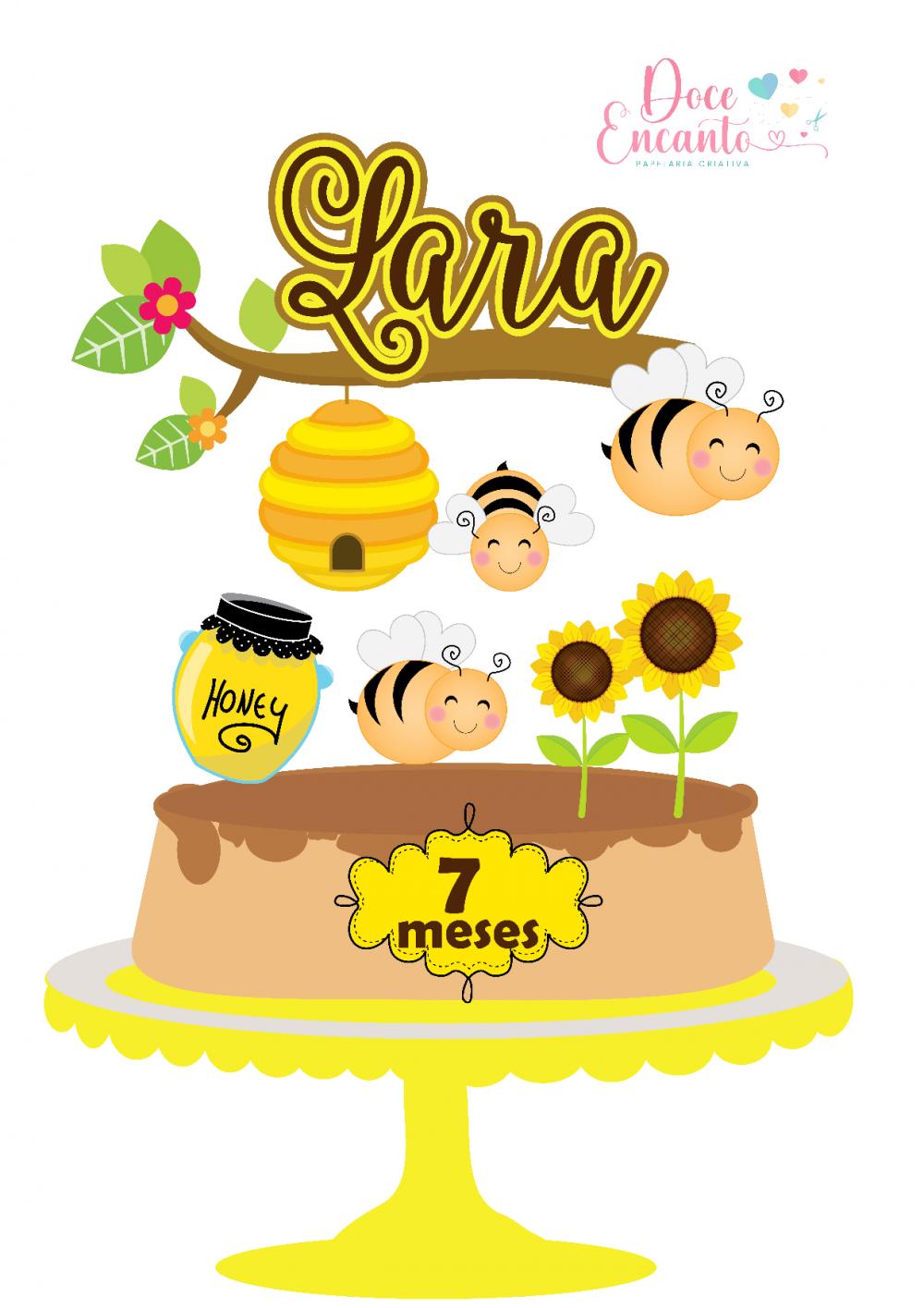 Arquivo de corte topo de bolo Abelhinha