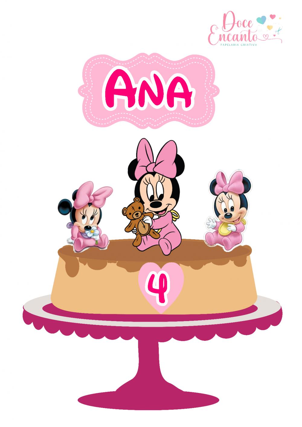 Arquivo de corte topo de bolo Minnie