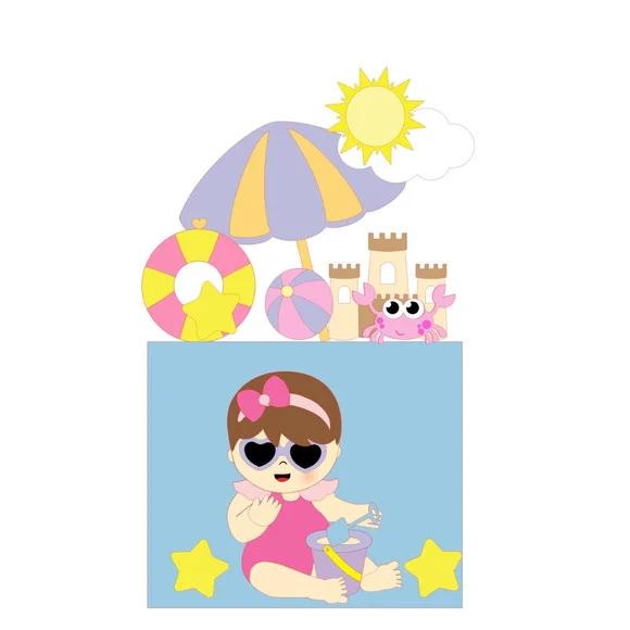 Arquivo de corte topo de bolo Praia