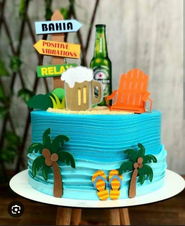 Arquivo de corte topo de bolo Praia