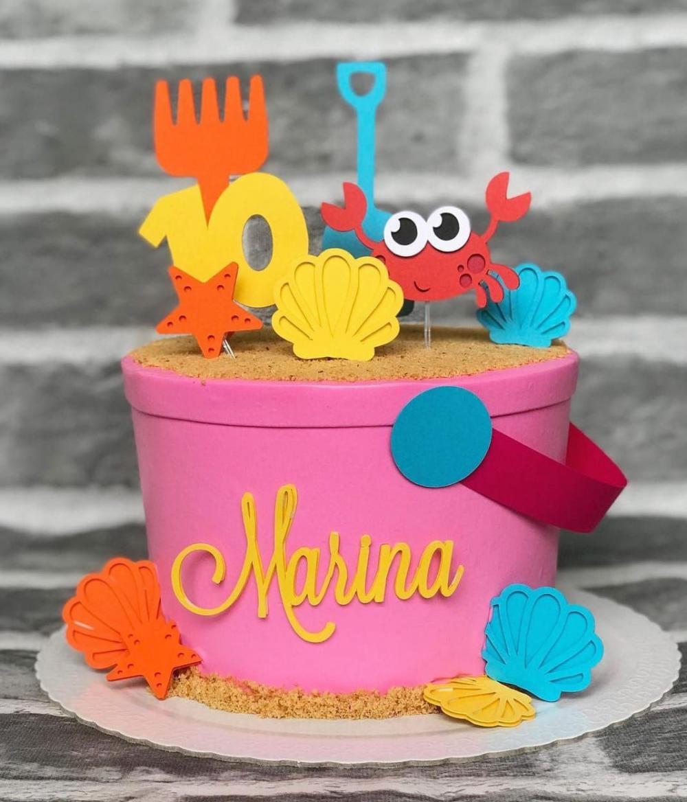 Arquivo de corte topo de bolo Praia