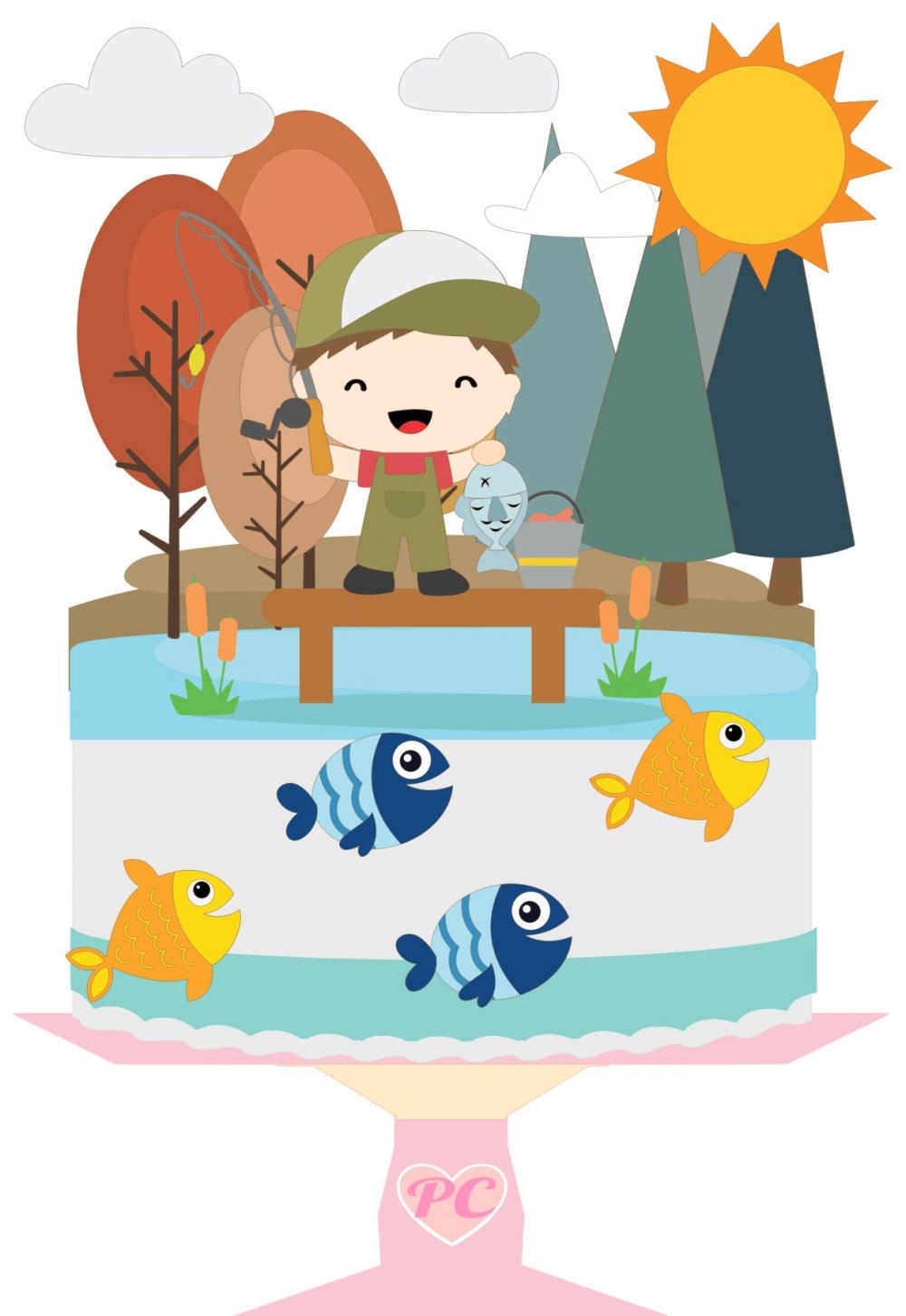 Arquivo de Corte Topo de Bolo Pescaria