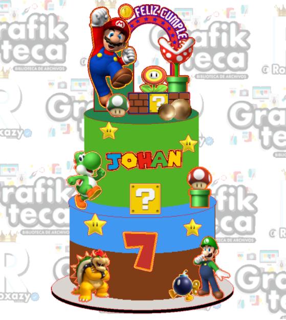 Topo de Bolo Super mario