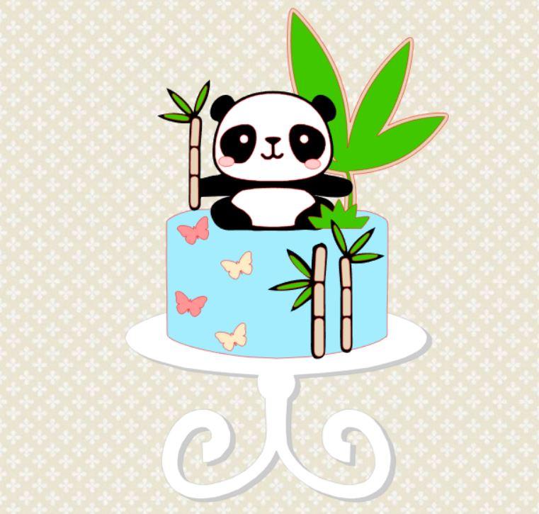 Arquivo de corte topo de bolo panda
