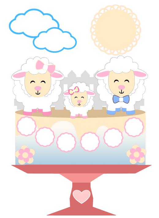 Arquivo de corte topo de bolo Ovelhinha