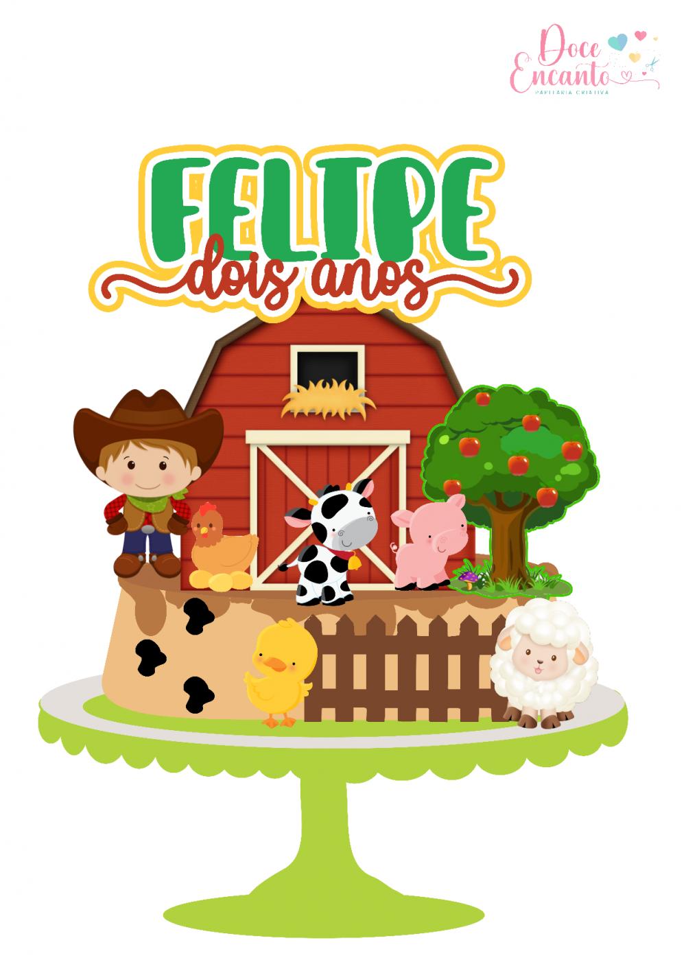 Arquivo de corte topo de bolo Fazendinha